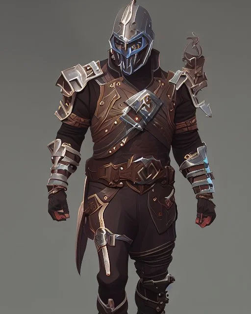 An armor made of a mixture of steel and leather, worn by a strong commander with magical power