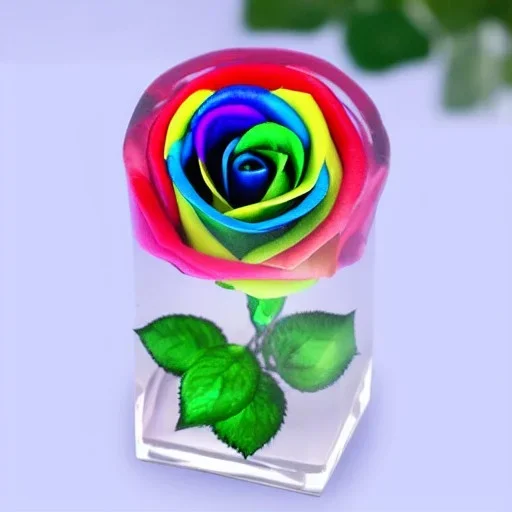 transparent multicolor crystal rose