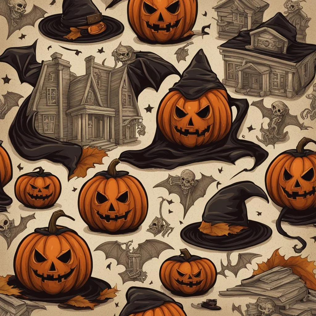 Background for an old school in Halloween style