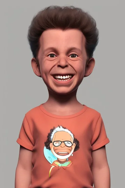 Cosmo kramer toddler, smile, full body, hyper realistic