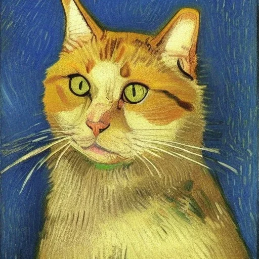 Portrait of a cat by Van Gogh