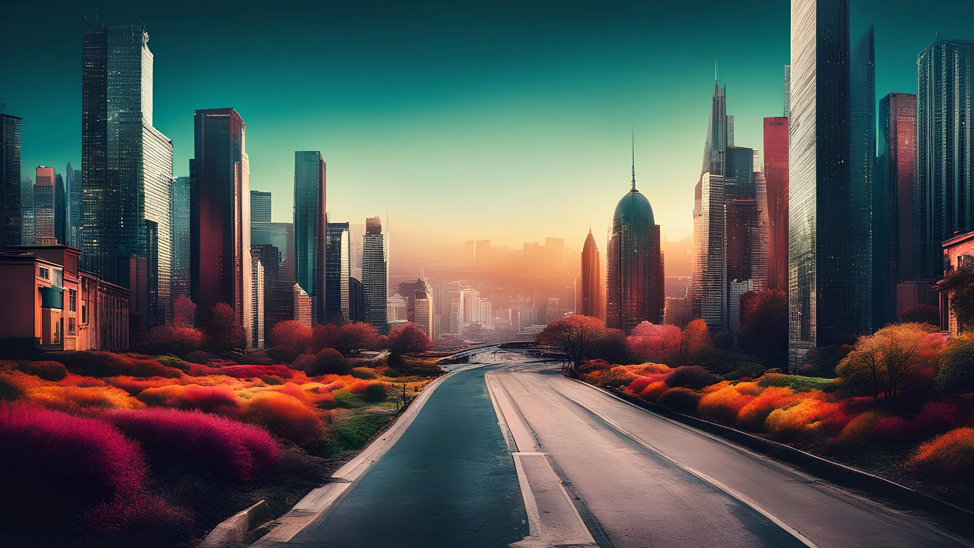 Landscapes Surreal Vivid Subdued Urban