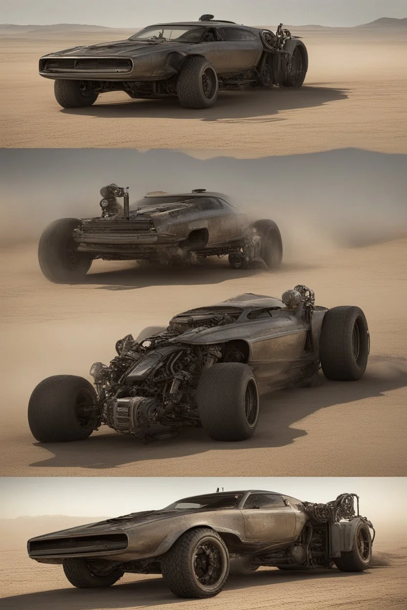 The combination of a super-advanced car and fighter mad max