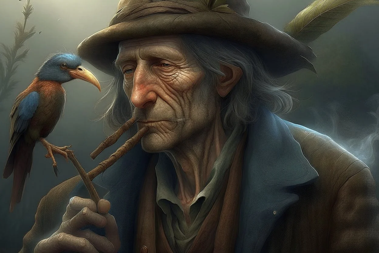 arafed man bird wearing a hat and jacket with a long beak, vintage, from witcher (2021), portrait photoreal, taking tobacco snuff, trending on artstatio, from the game pathologic 2, 2 0 1 4. modern attire, thomas