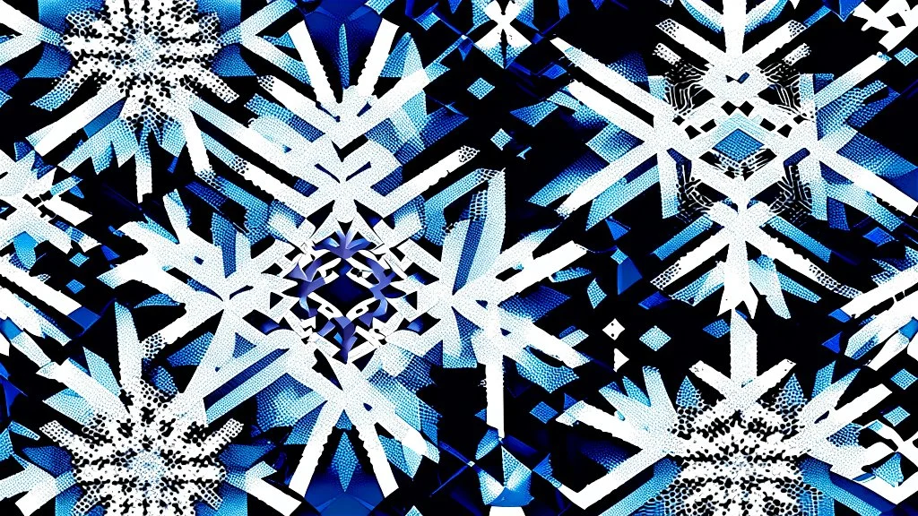 digital glitch pattern snowflake geometric abstraction by per kirkeby