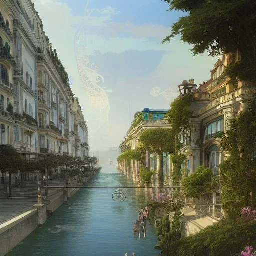 Waterfront,Waterfront,Sea,beach, Beaux Arts architecture,+palladio+liveable street+detailed facades+green city,uphill road,trees on walkway,elegant avenue, biopunk+Bueno Aires,vienna, alphonse mucha, greg rutkowski,matte painting, cryengine, hyper detailed, felix kelly, fantasy art, seb mckinnon"