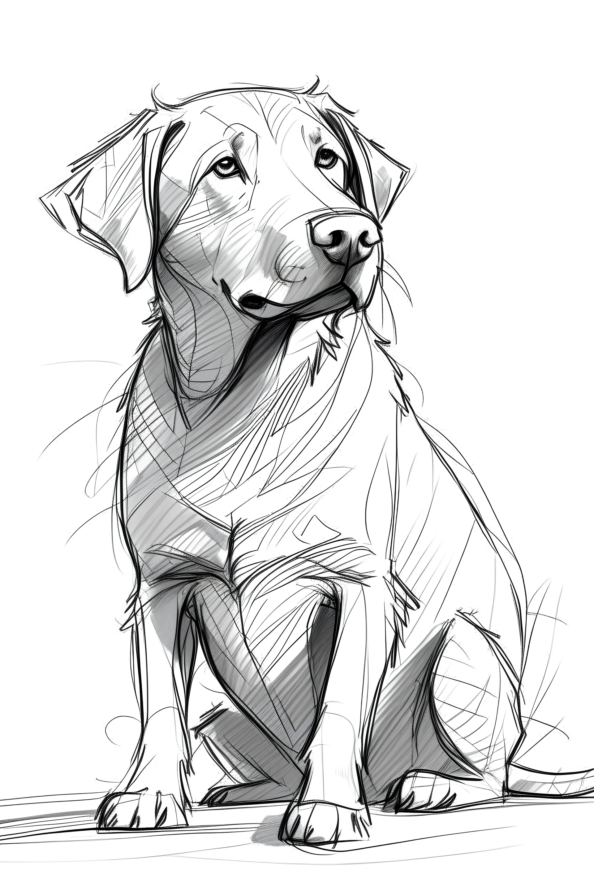 whole dog in sketch