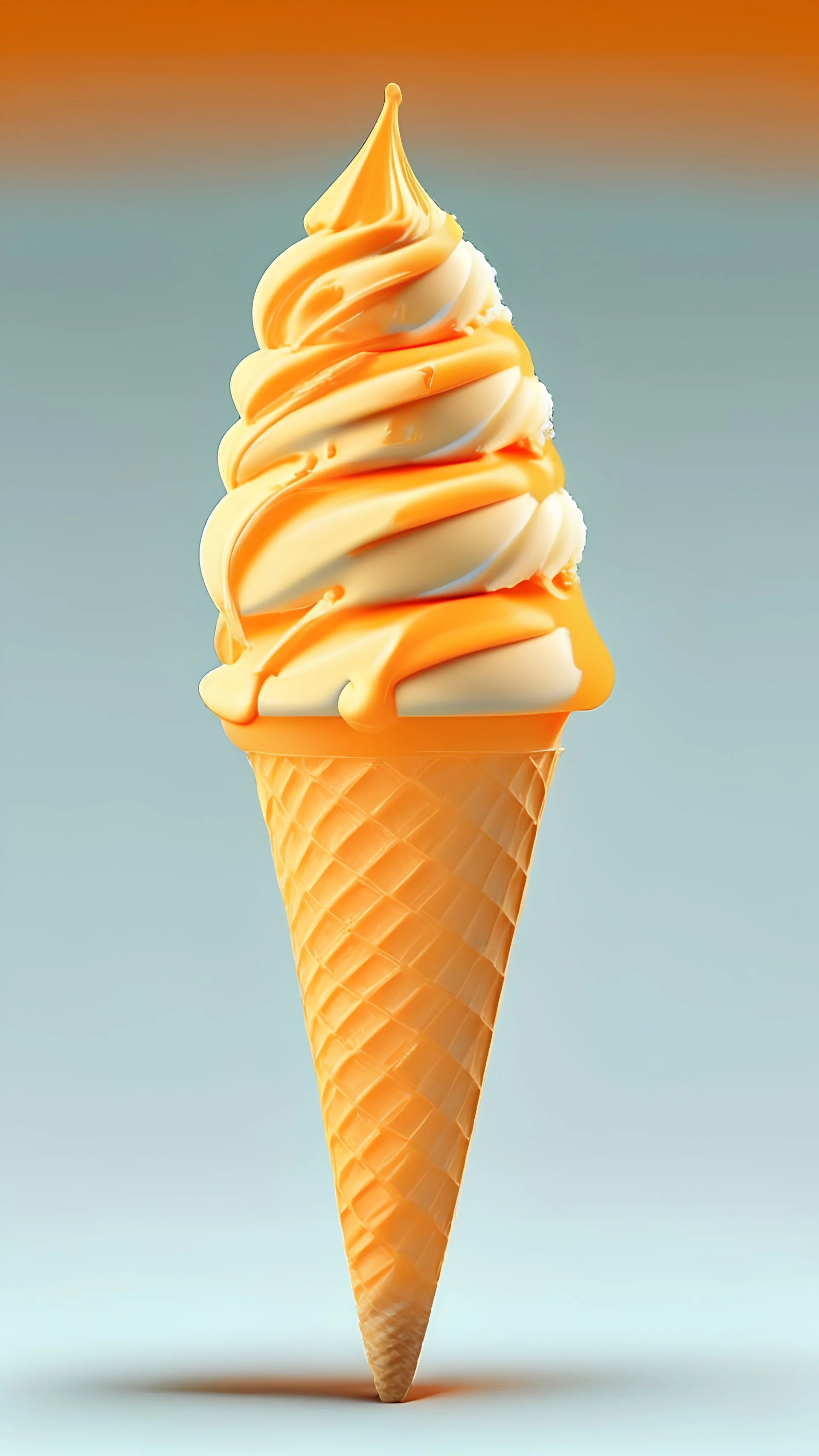 Orange Ice cream cone