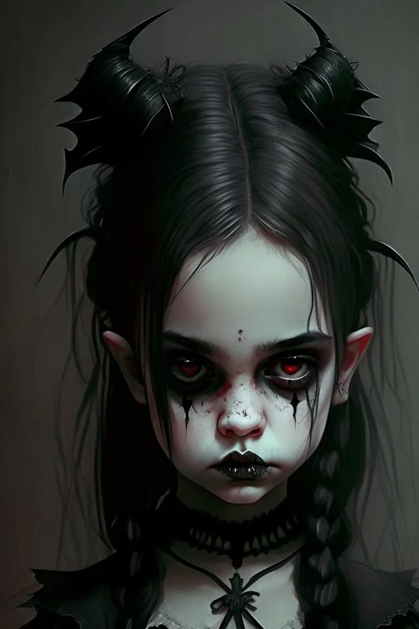 a young gothic demon girl