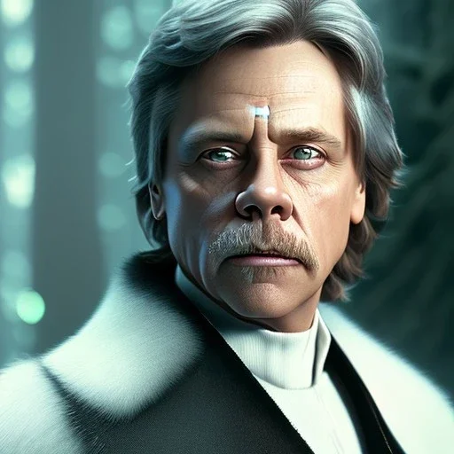 mark hamill walking, dark hair, blue eyes, leather, dark fantasy, art by luis royo and greg rutkowski, portrait shot, concept art, insane detail, ray tracing, photorealism, 8k, octane render, frostbite, depth of field, backlight