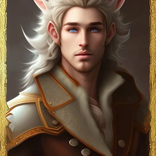 Handsome man, winter half-elf,