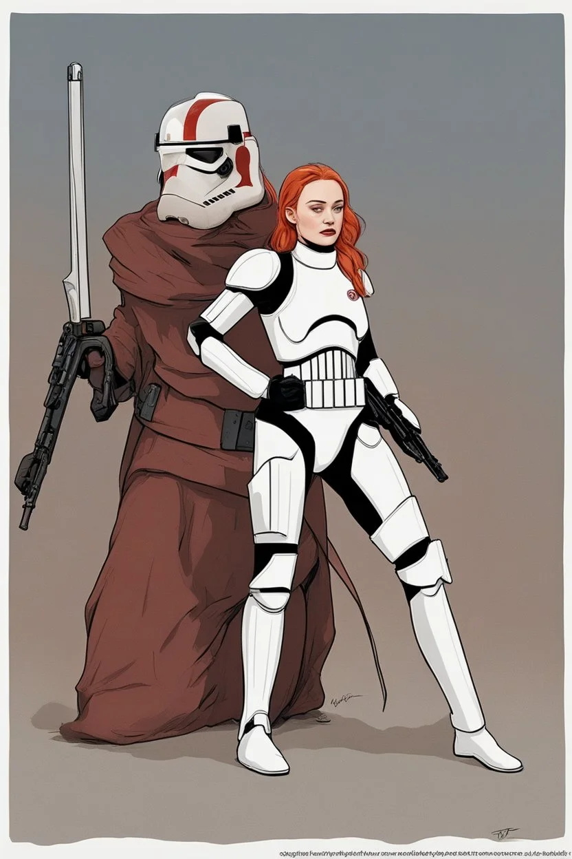 [Sophie turner] Sophie's provocation had failed to elicit the reaction she'd hoped for. The torturer merely wiped the spittle from his face and backhanded her hard across the cheek. Her mind raced as he methodically began tearing away pieces of her white stormtrooper armor, examining each component with twisted curiosity before casting it aside. She had to get free, but how? As long as the energy bars were engaged, escape was impossible. A desperate plan formed. When next the electro-spike made