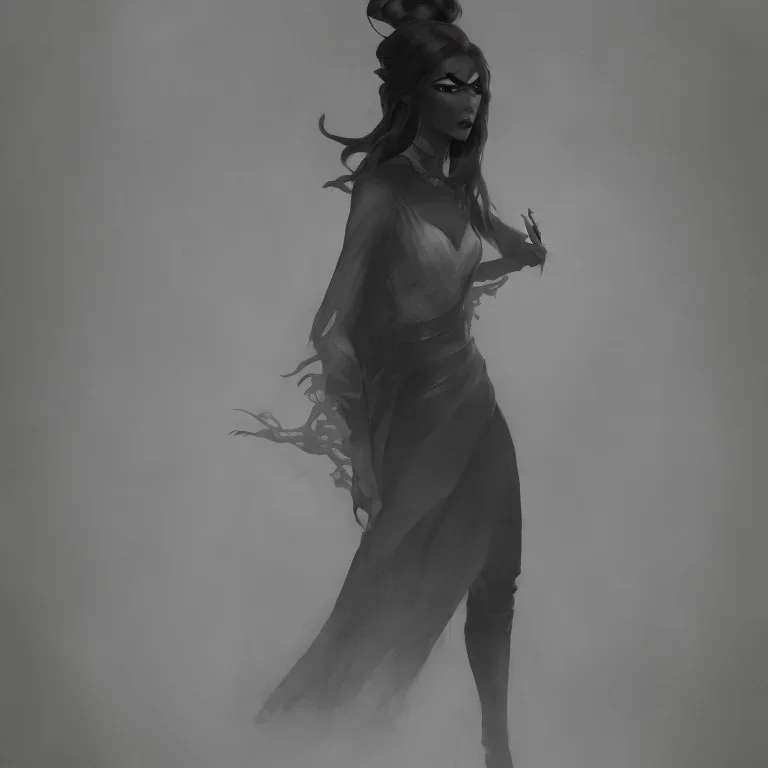 dark elegant dress shadow woman, powerful, creepy, matter, majestic, flow, illustration, concept art, by Greg Rutkowski, Sung Choi, Mitchell Mohrhauser, Maciej Kuciara, Johnson Ting