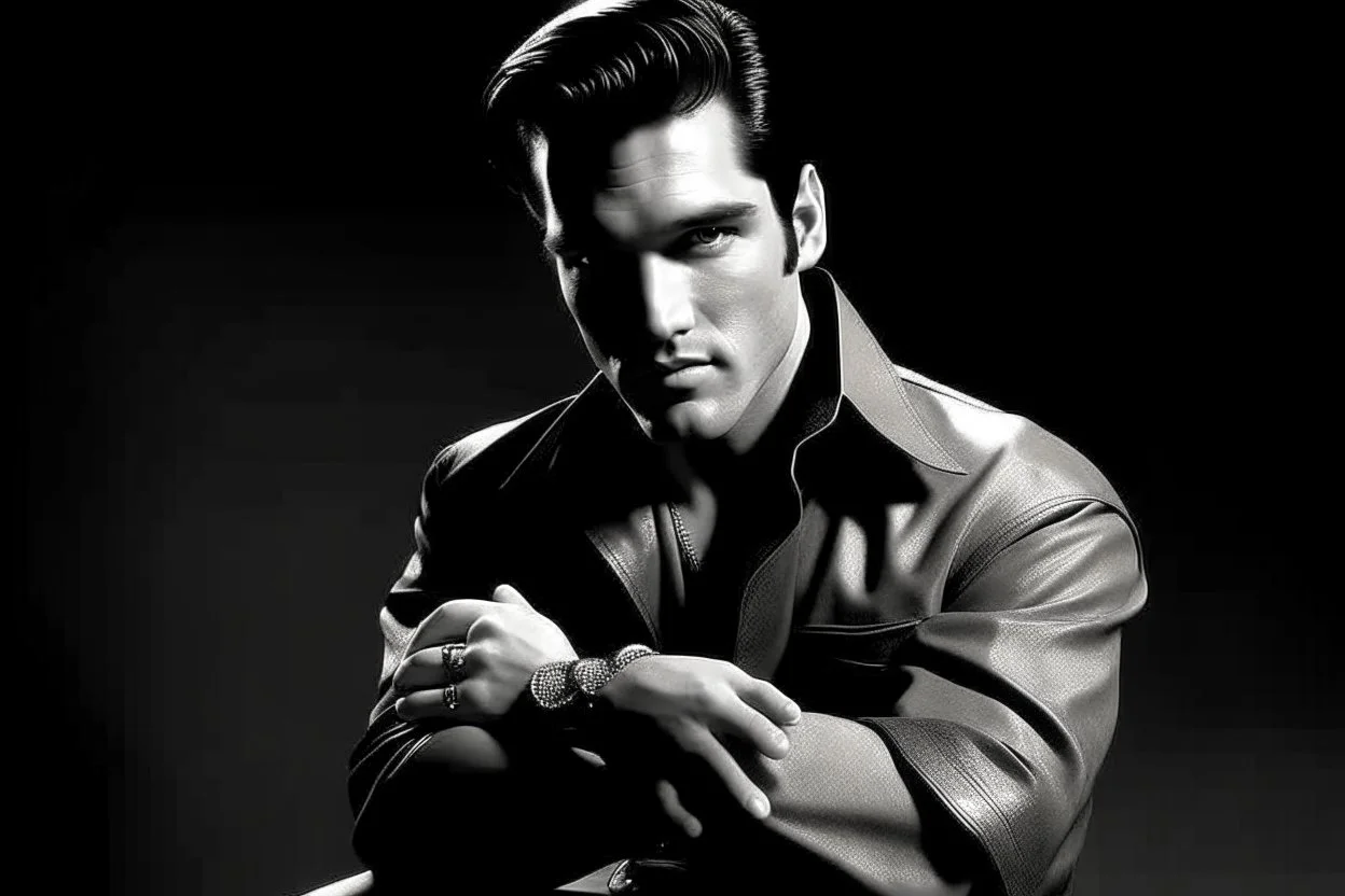 elvis pressley t simple black and white