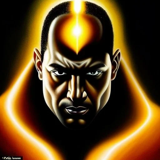 ultra detailed fullbody Portrait on oil in canvas of Black Adam, extremely detailed digital painting, extremely detailed face,crystal clear Big Glowing eyes, mystical colors ,perfectly centered image, perfect composition,rim light, beautiful lighting, 8k, stunning scene,extremely sharp detail, finely tuned detail, ultra high definition raytracing, in the style of Simon Bisley and Ishimura.