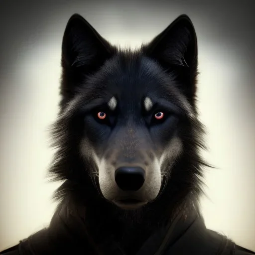 portrait of a male anthropomorphic black wolf, unreal engine 5, artistic lighting, highly detailed, photorealistic, fantasy, ancient Mummy Ahmment, Fire theme art, Dark moody night atmosphere, 8K, close-up face, anatomically perfect face, ignore NSFW, apocalypse,