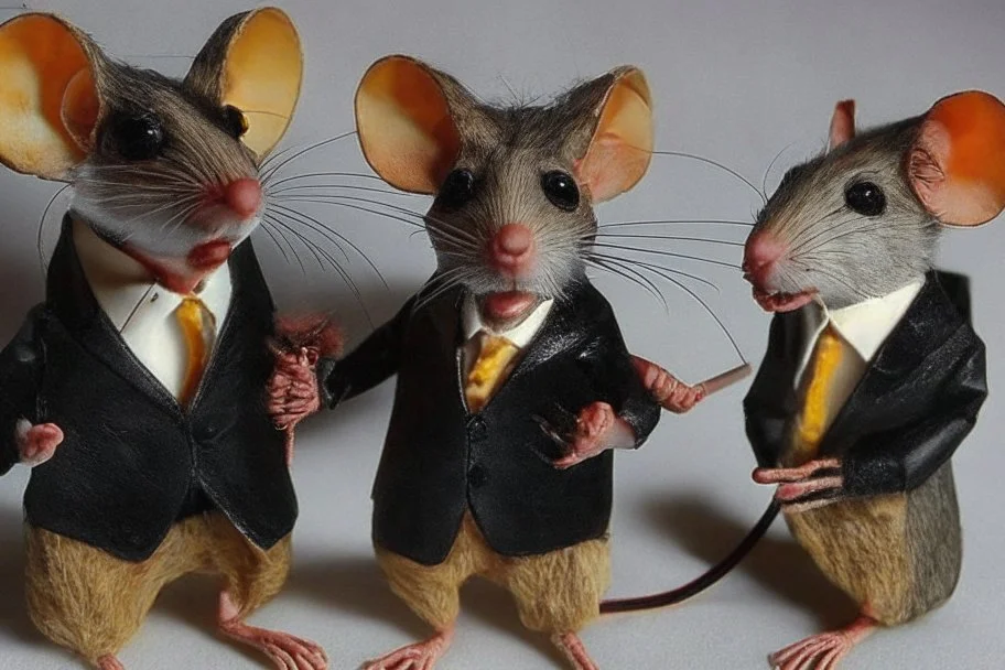 pulp-fiction costumed taxidermy mice