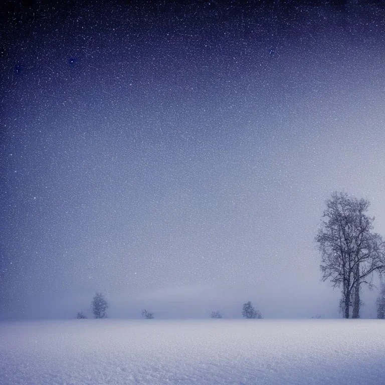 winter landscape, crystal, stars