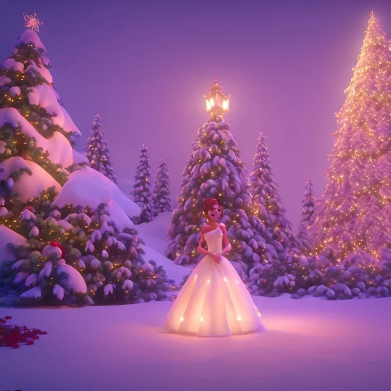 christmas ambience, bridal model, cinema 4d, octane render, high detail