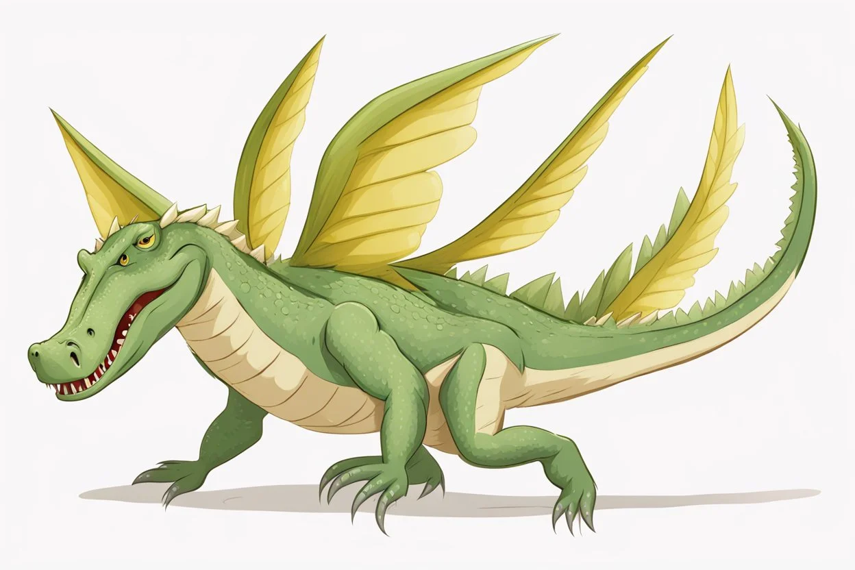 a crocodile with wings