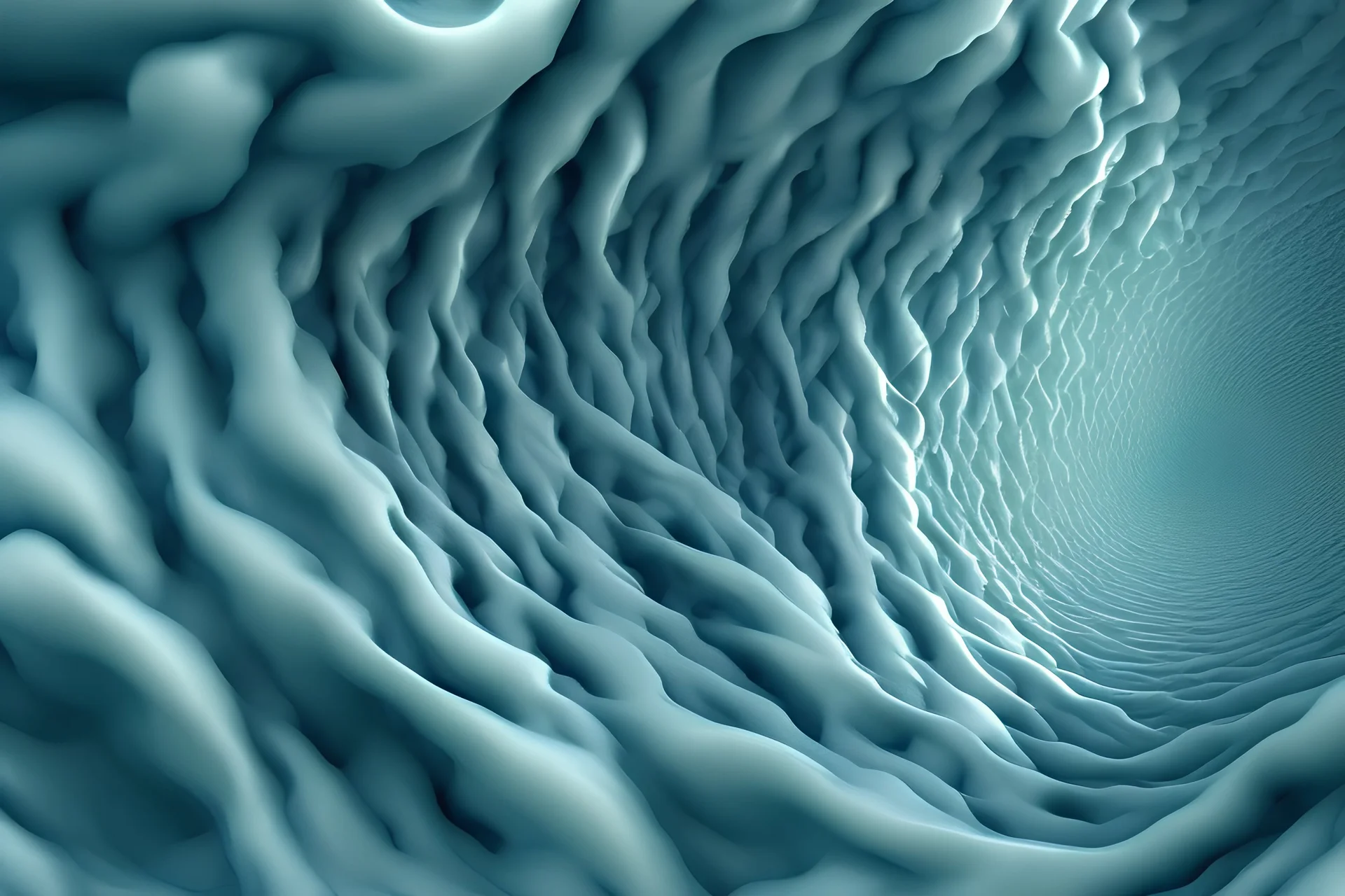 bizarre random fractal landscape or fractal ocean waves, foam, organic, waterspout, twister, beautiful, intricate, houdini render, raytracing, 8k, artistic photography, photorealistic, uhd, sparse ground fog, dynamic volumetric lighting and clouds, concept art, shadow effects, random pastel colors, small minutiae, tiny features, particulars, incredible depth, ambient occlusion, subsurface scattering, diffuse caustics, wide-angle camera, perspective view, pivot on waterspout