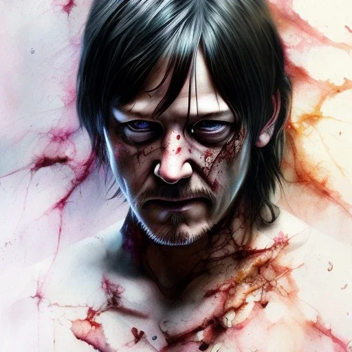 photorealistic "Daryl Dixon", "the walking dead", watercolor illustration by <agnes cecile> <Yoji Shinkawa>, natural tones, ornate and intricate detail , soft smooth lighting, soft pastel colors,