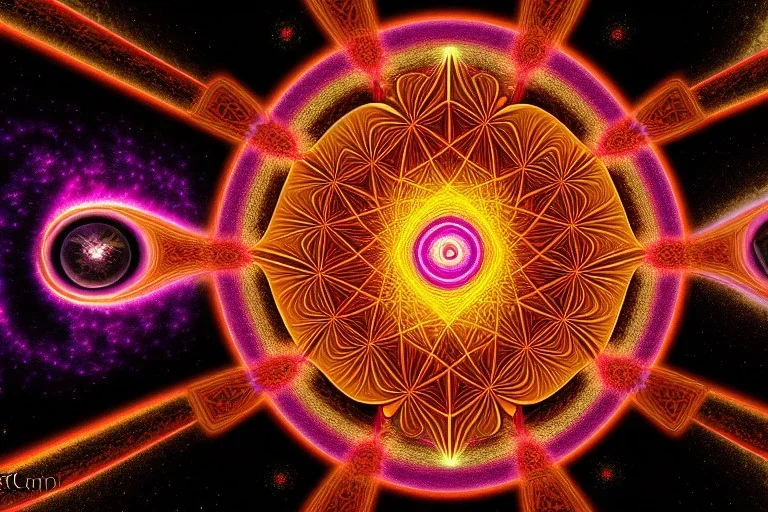 meditation, third eye, universe, fourth dimension, fractal, realistic, 8k, high quality, extreme detail, symmetrical, chakra, human