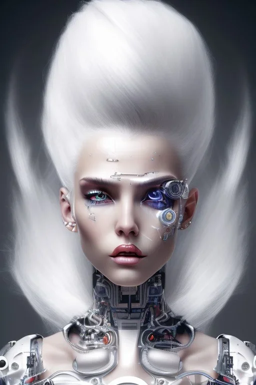 cyborg, white hair, sexy, perfect, real, dream