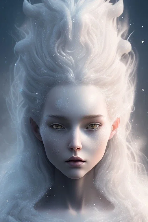 sorceress with hair of ice and fire | wearing snowflakes and embers | symmetrical facial features, accurate anatomy, sharp focus, soft colors, textured brushstrokes, 8K | fantasy, aetherpunk, fantasycore, fairycore, ice and fire | by: CGSociety, ArtGerm, WLOP, Laura Sava