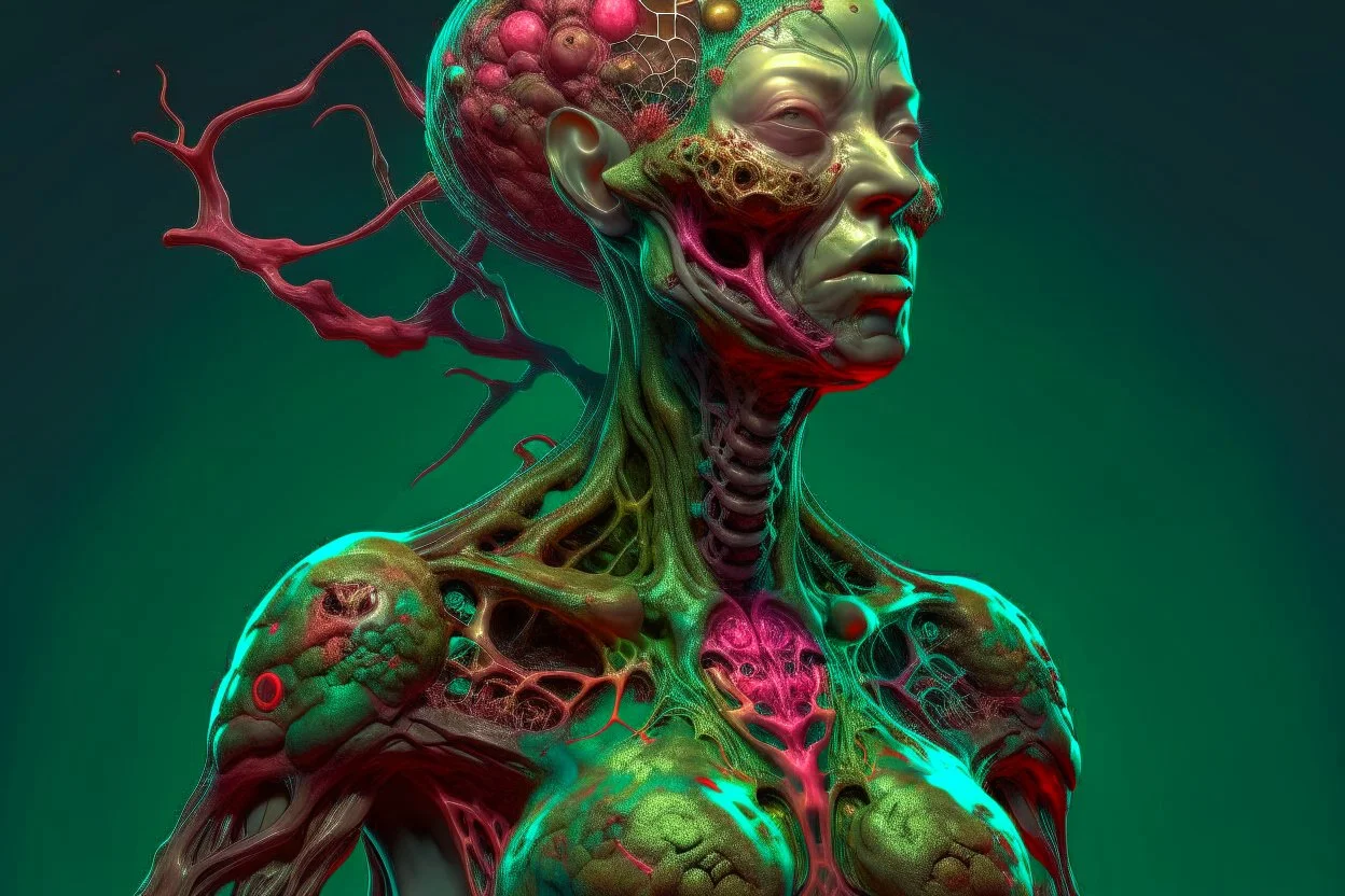 an immensely fertile, parasitized, woman. fecund brood-bearing 8k warped human form, prominently, artful, digital art trending on artstation 8k high res