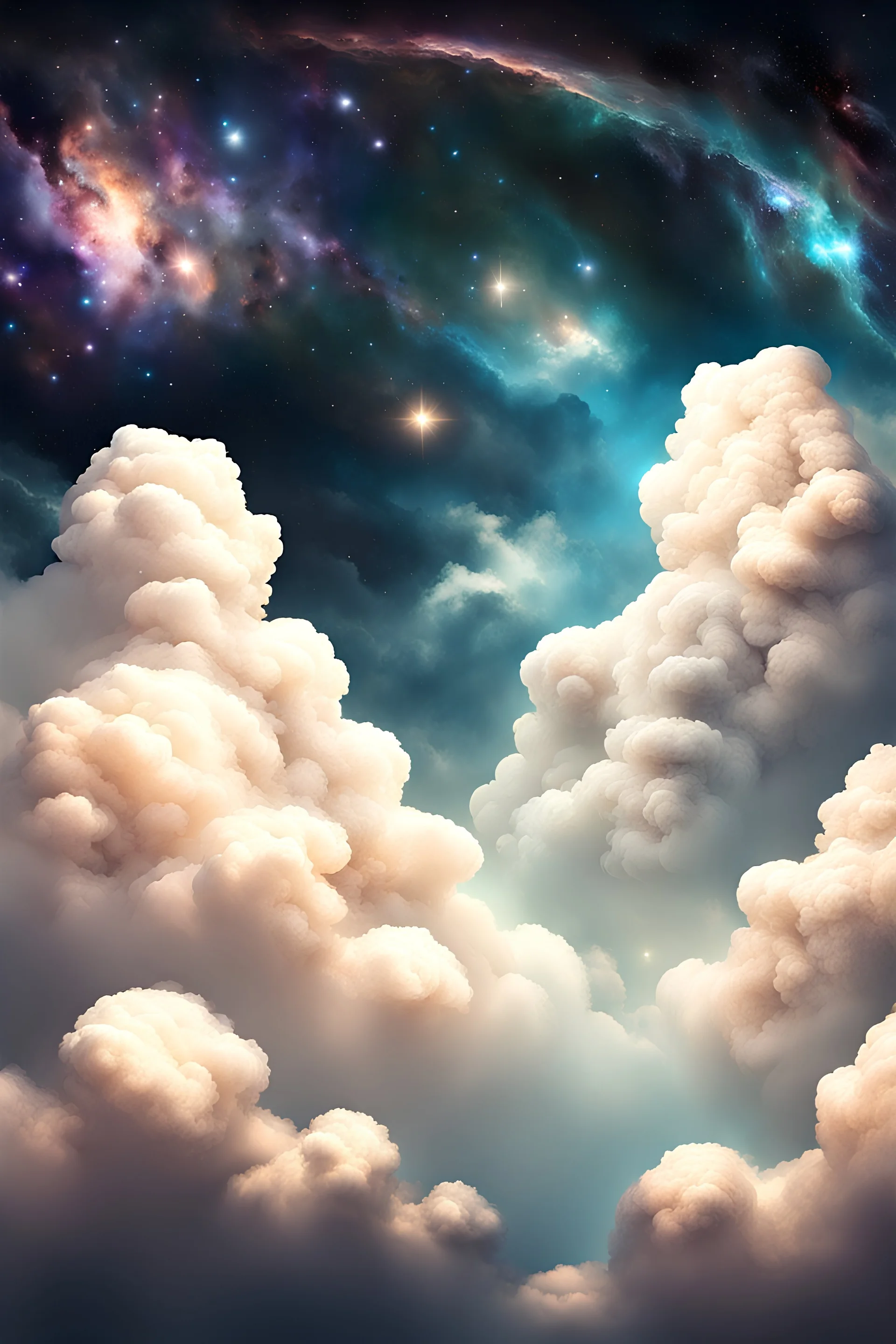 clouds in space dreamlike art