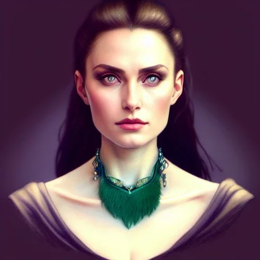 Epic fullsize Drawing of a Photorealistic dramatic hyperrealistic gorgeous Lena Katina ,Crystal green eyes , elegant, with emerarld necklace, by WLOP, Artgerm ,Greg Rutkowski, Alphonse Mucha, Sandro Boticcelli, Gustav Klimt ,Beautiful ,busty, dynamic,shadows,Artstation,concept design art,Octane render,8K