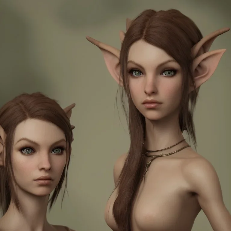 dungeons and dragons female elf druid, brown hair, brown eyes, pale skin