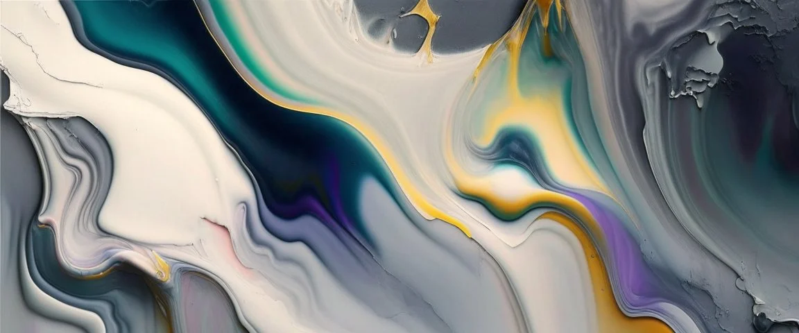 Painting, colors, poured colors, light colors, glossy, marble, gray