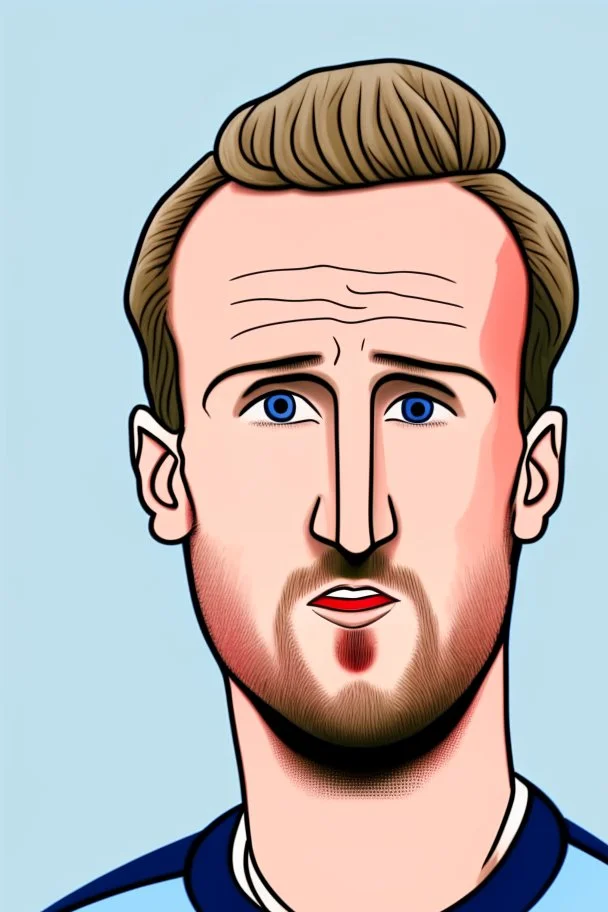 Harry Kane English football player cartoon 2d