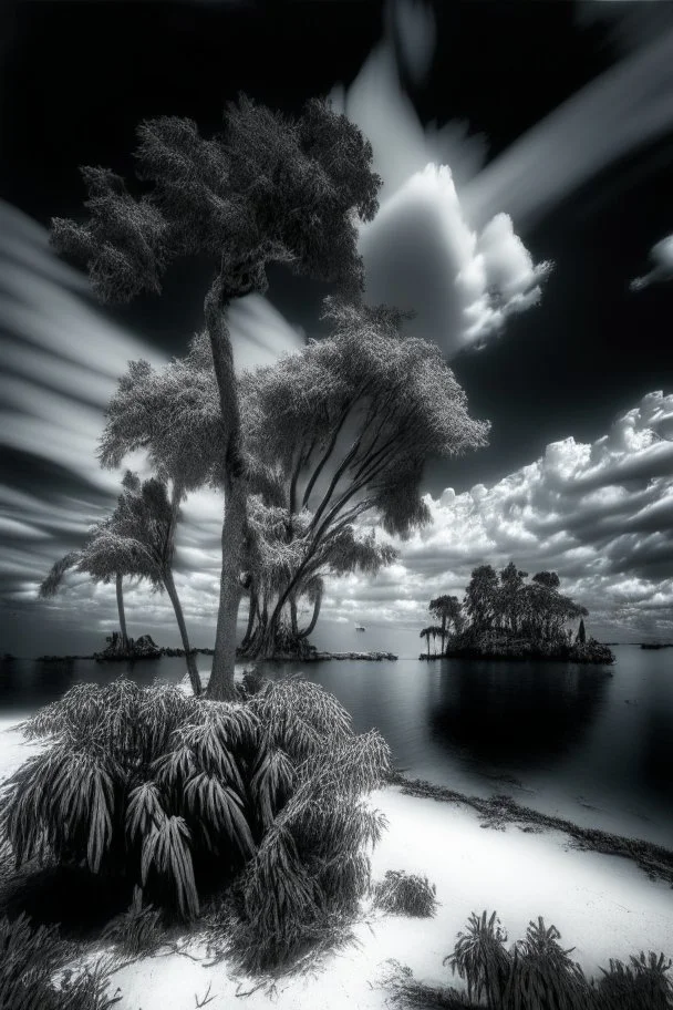 Raja ampat Papua bw infrared photography