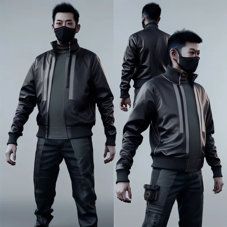 cyber punk techwear jacket katana