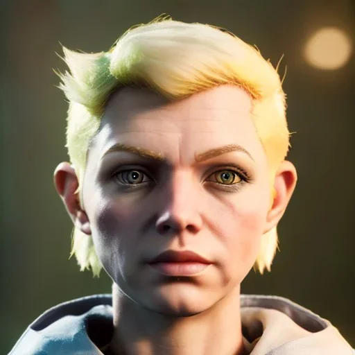 short blond hair, rogue, fantasy gnome, nonbinary, gold cloak, pickpocket, charming smirk