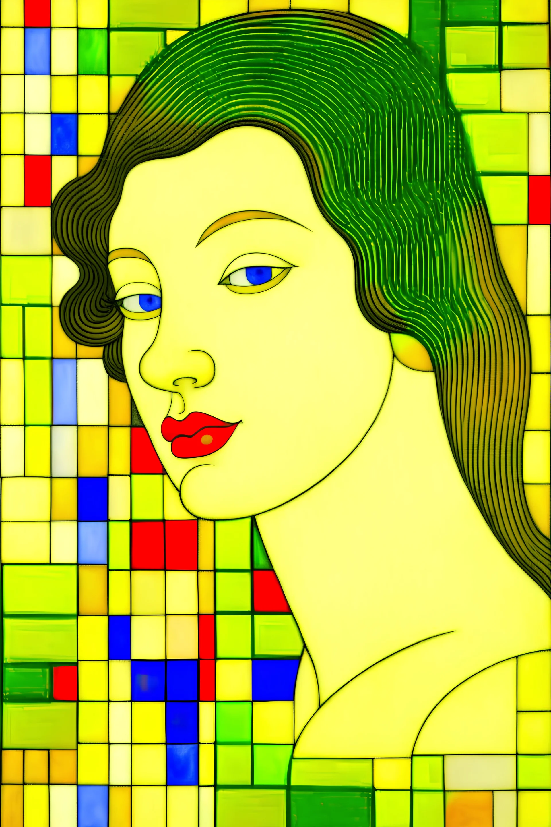 a beautiful woman by Piet Mondrian