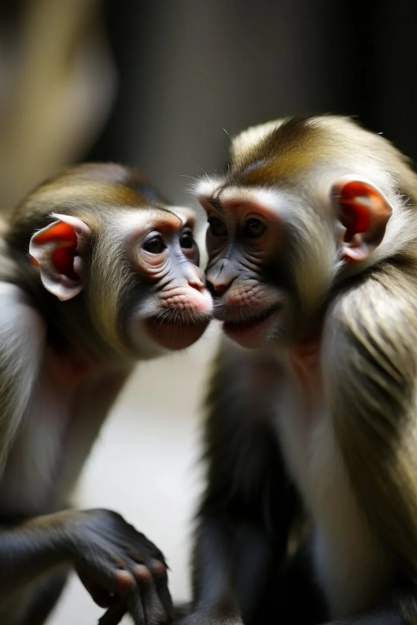 monkeys kissing