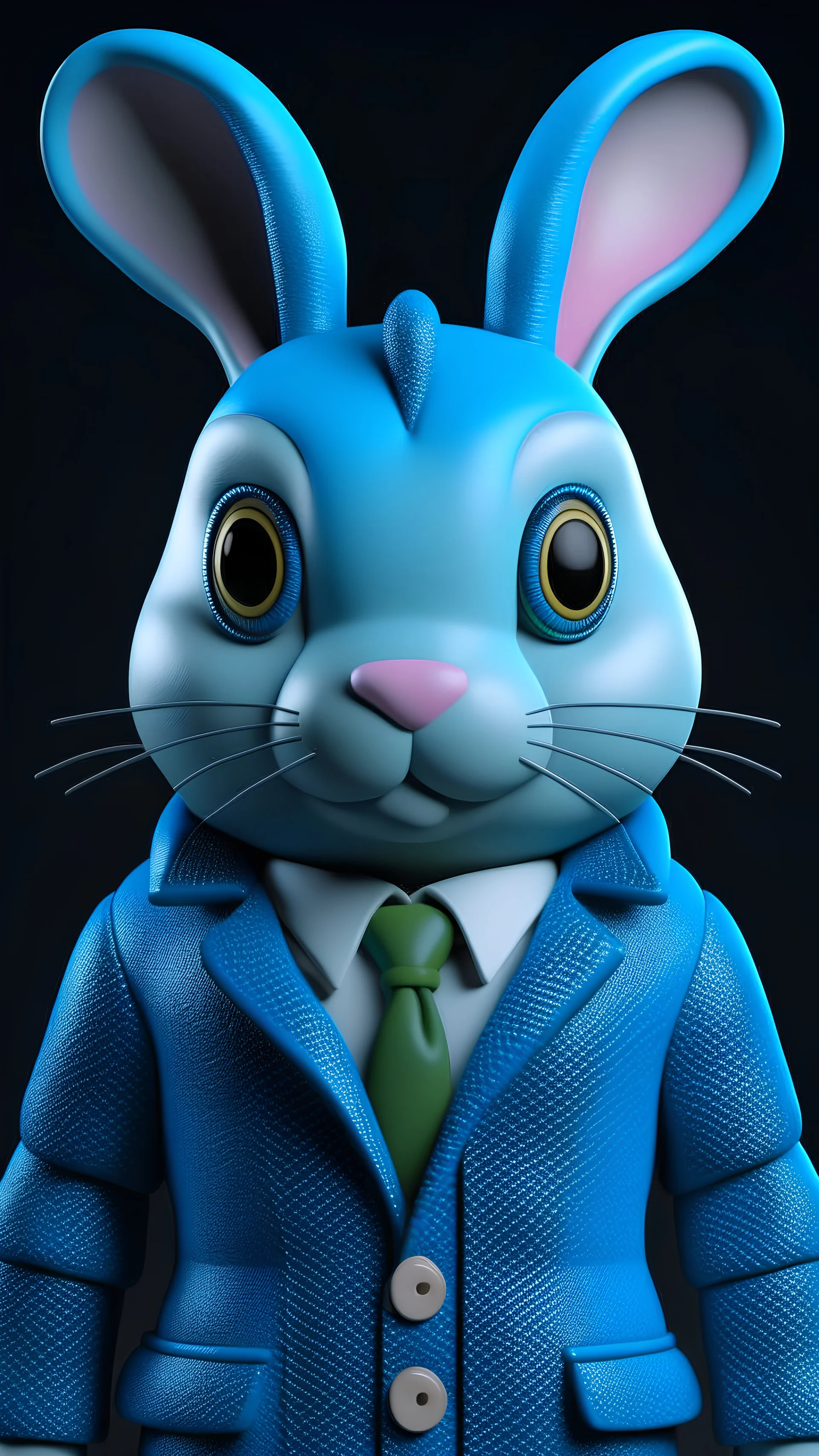 Bunny in a jacket, character, detailed muzzle, 3d octane render, funko pop