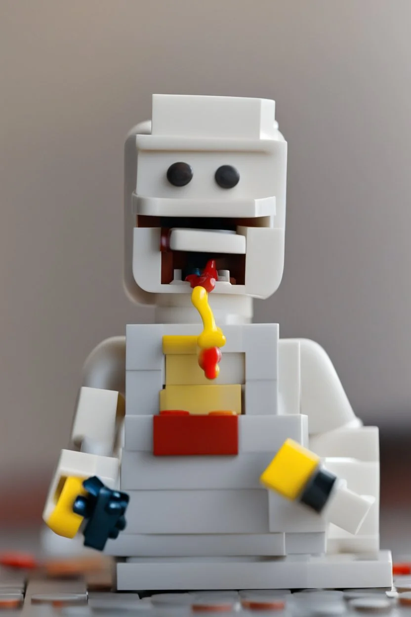 lego man eating glue