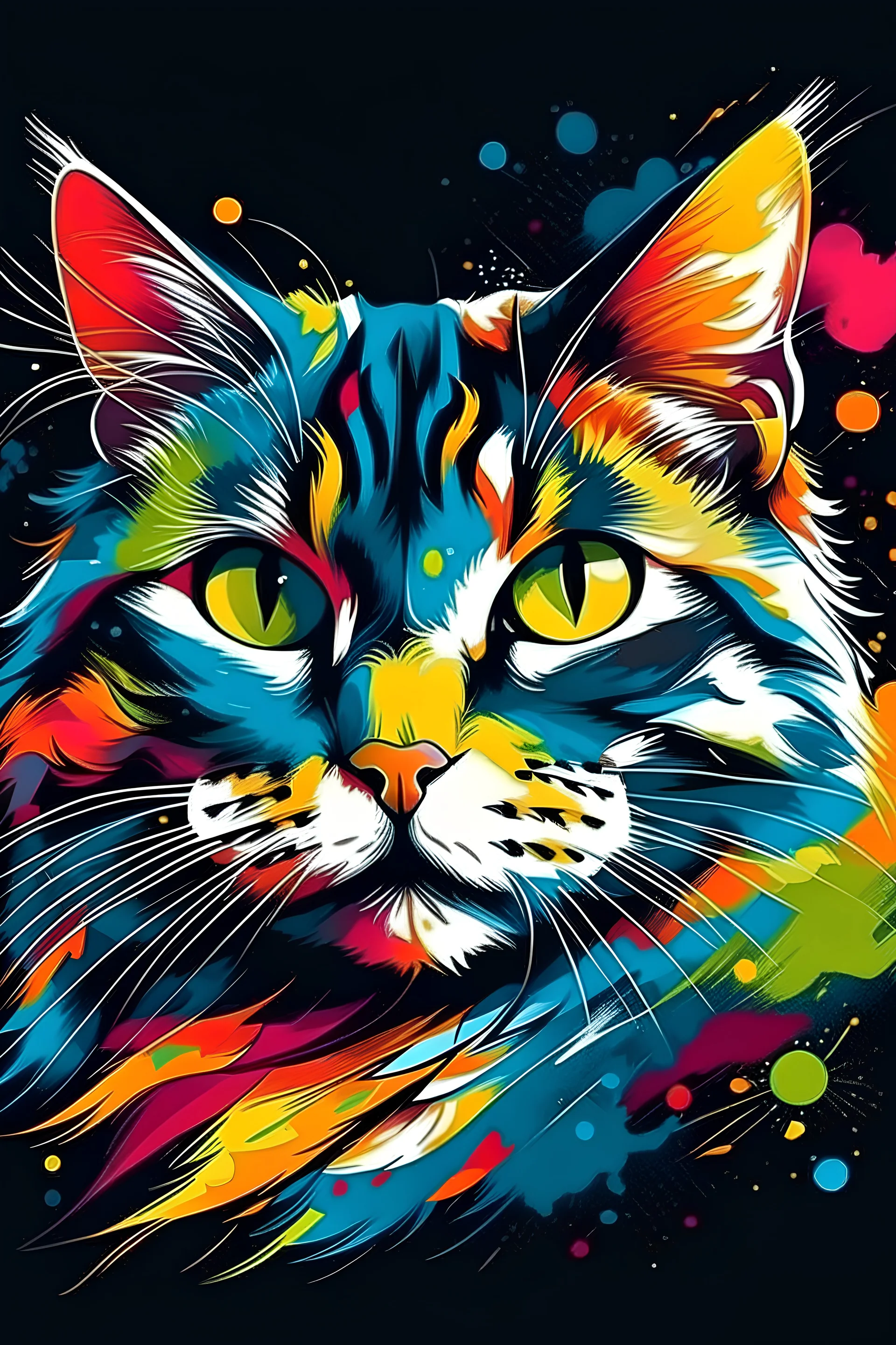 Discover the Perfect animal crazy cat Front Cover Design painting art logo