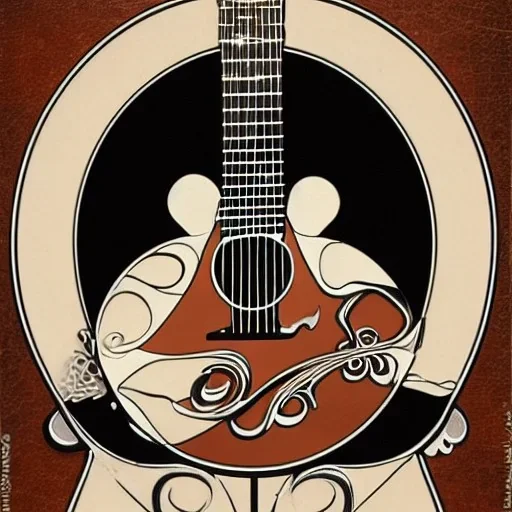 guitar art nouveau