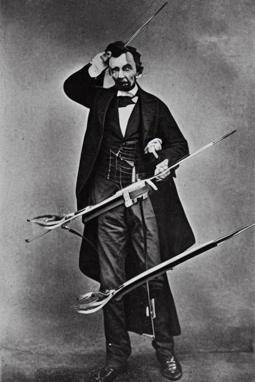 Abraham Lincoln Carrying a crossbow vintage photography, beautiful, Tumblr aesthetic, retro vintage style, HD photography, hyperrealism