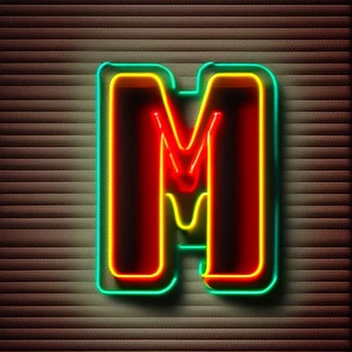 letter M neon bulbs