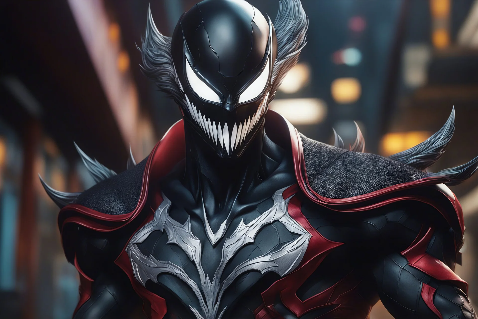 symbiote in 8k 80s anime drawing, shaco model, intricate details, highly detailed, high details, detailed portrait, masterpiece,ultra detailed, ultra quality