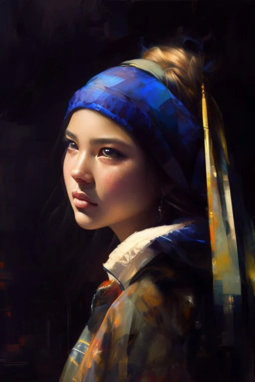 intricate and highly detailed illustration by Jeremy Mann, Alex Maleev, Pino Daeni and Liz Gael, a masterpiece, 8k resolution, trending on artstation, dramatic, rough texture, sharp focus, highly detailed intricate, vibrant triadic colours. Photo-realism HDR portrait, cute girl, flawless eyes, “by Artgerm, Pixar, WLOP”, tertiary Color, splatter, drip, Intricate, 8k resolution concept art, Beautiful Composition, natural lighting, perfect proportions, dslr, sharp focus