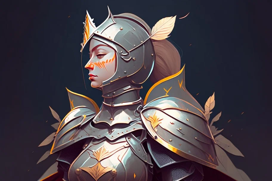 Stylized knight queen, In the style of Art Novel