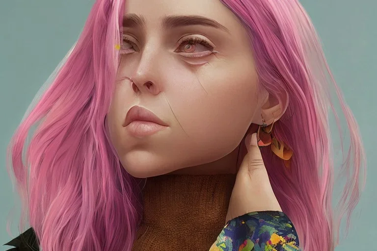 Billie Eilish, legs, photorealistic, 8k